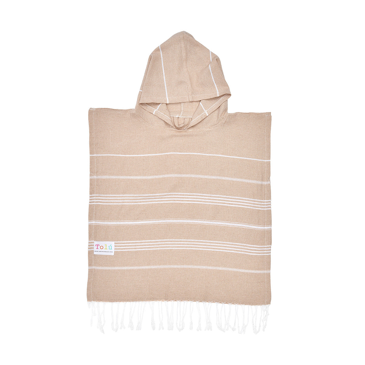 Beige Kids Beach Hooded Towel