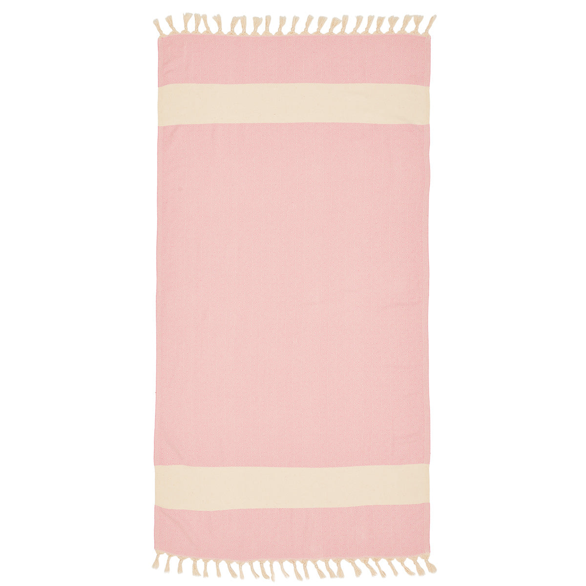 Pink and White Beach Towel