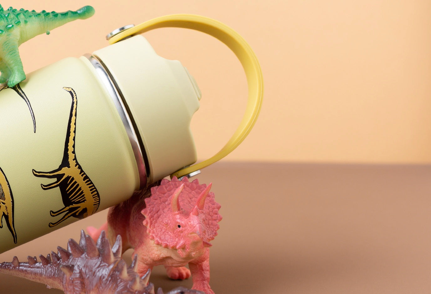 Insulated Water Bottle with Dinosaurs for Kids - 400 ml