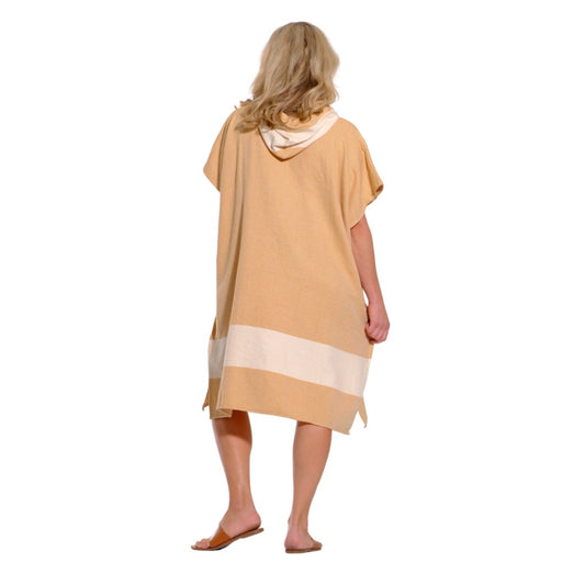 Adult Hooded Beach Towel in Dark Yellow – Quick-Dry Swim Poncho for Swimming & Surfing