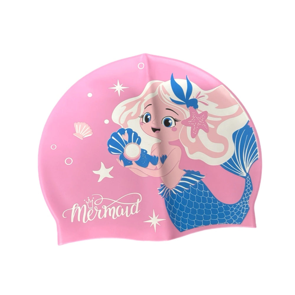 Girls’ Swim Cap With Mermaid and Shells