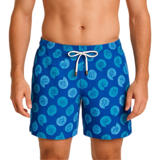 Mens' Blue Swim Shorts with Shells