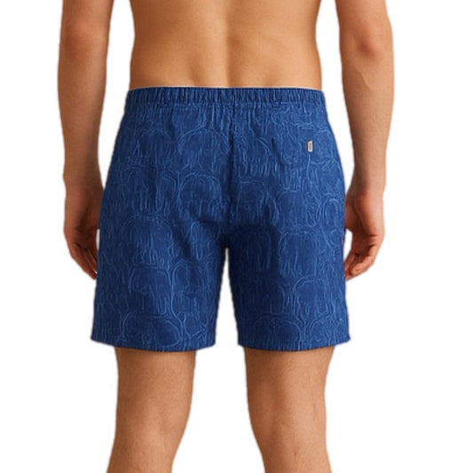 Mens' Blue Swim Shorts with Elephants