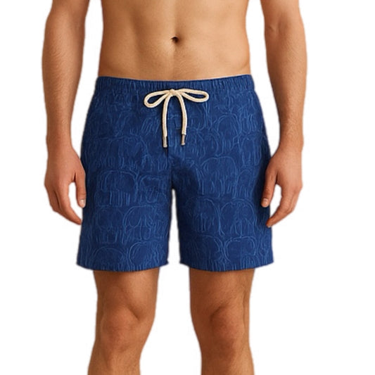 Mens' Blue Swim Shorts with Elephants