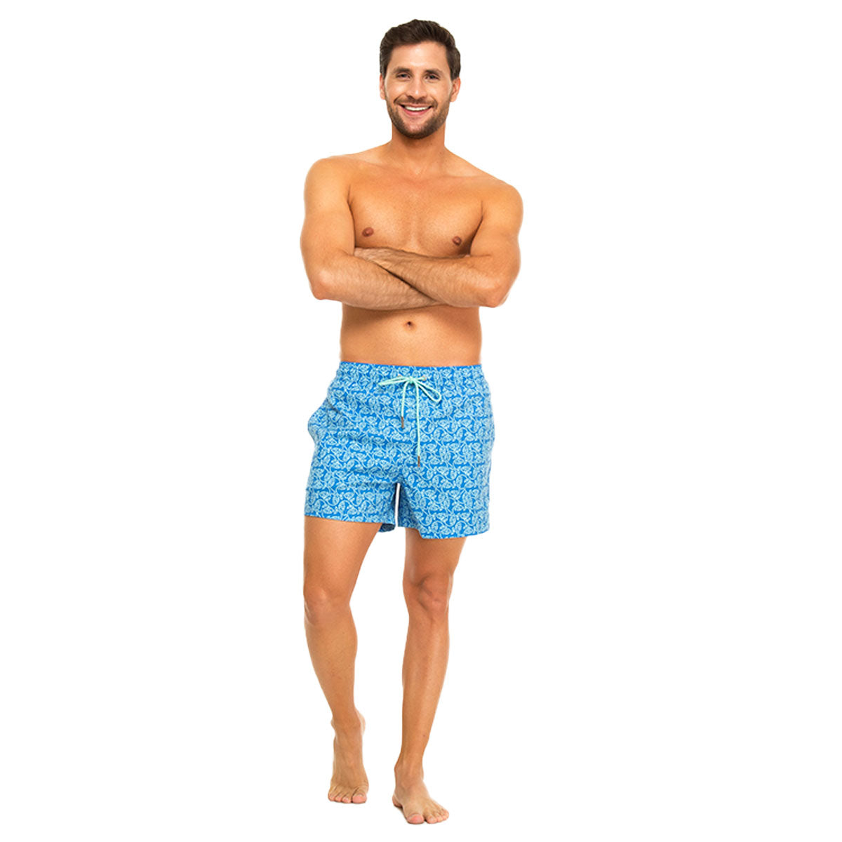 Blue Essential Fishes Swim Shorts Set