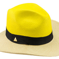 Yellow hand painted panama hat