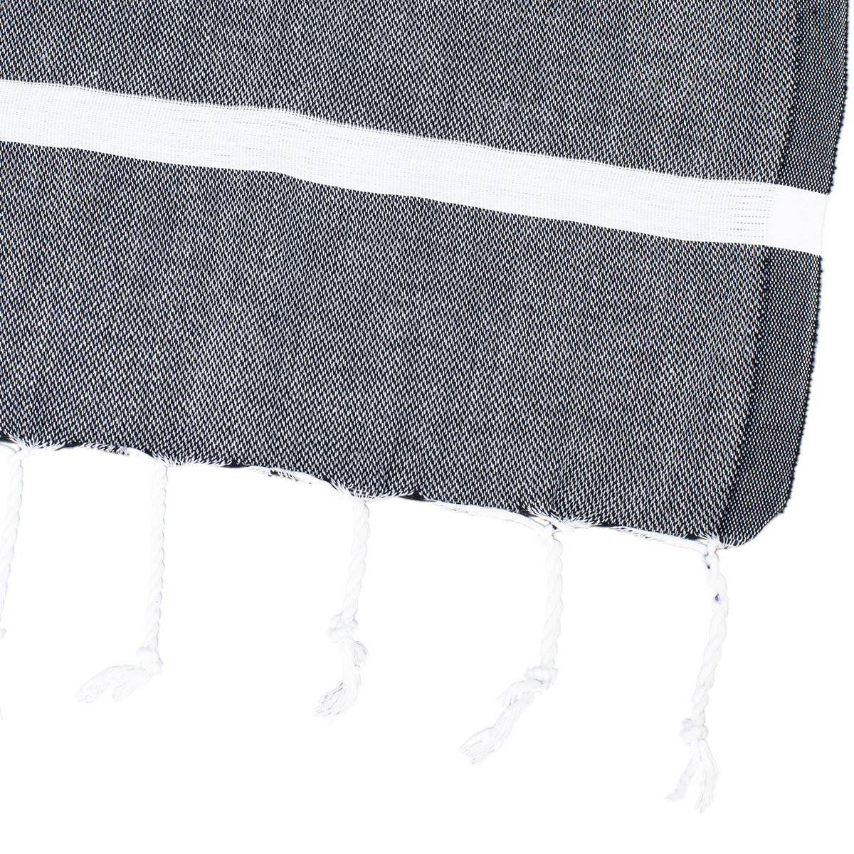 Black Stripes Thin Turkish Towel Tolu Australia Corner
