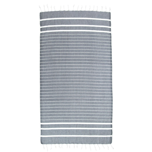 Black Stripes Thin Turkish Towel Tolu Australia Full