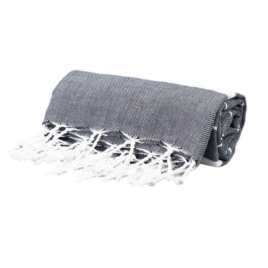 Black Stripes Thin Turkish Towel Tolu Australia Roll