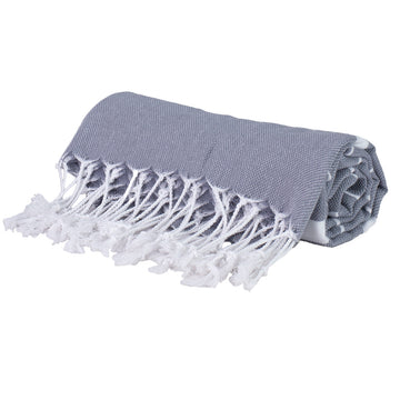Dark Grey Thin Turkish Towel Roll.