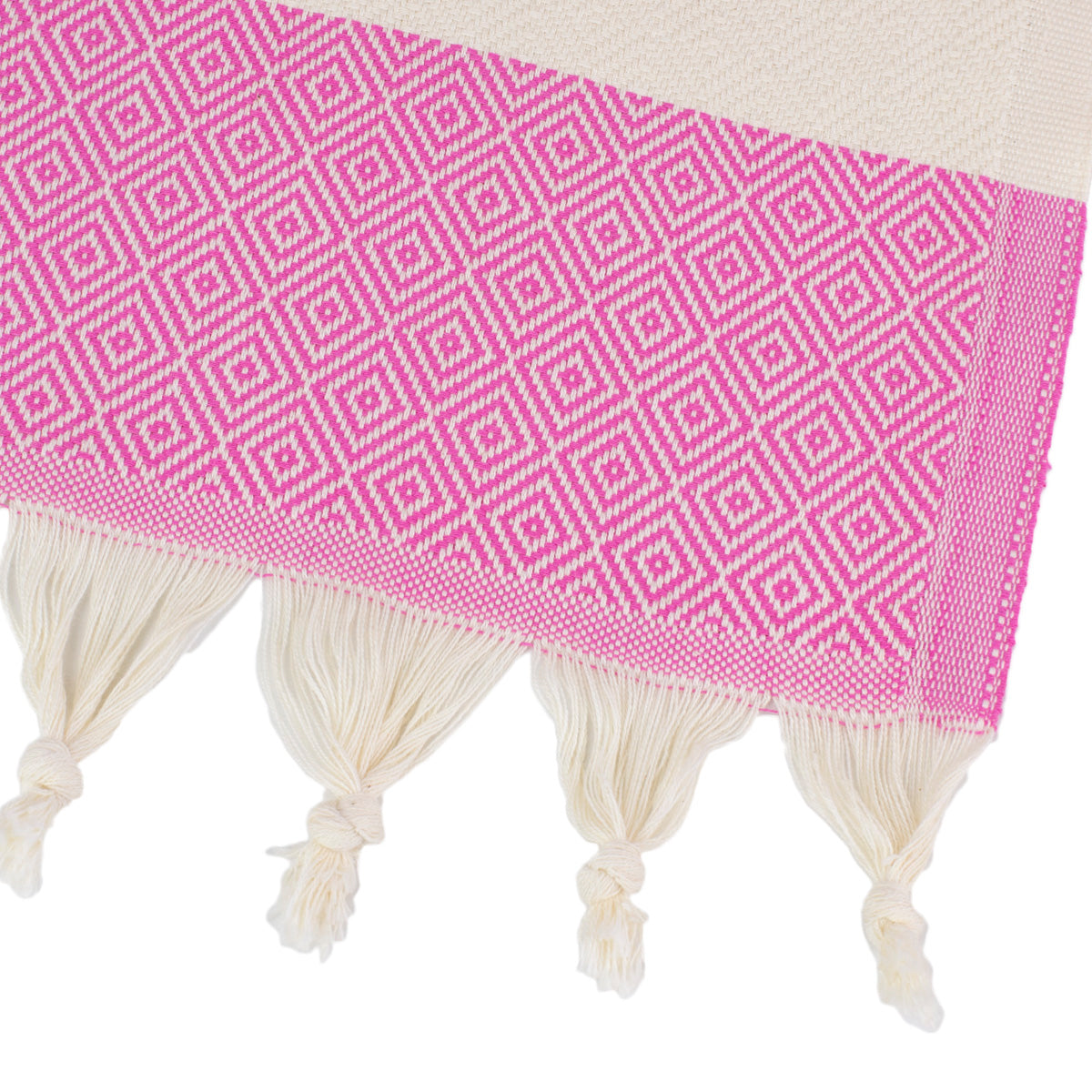 Pink and White Turkish Towel Corner Tolu Australia