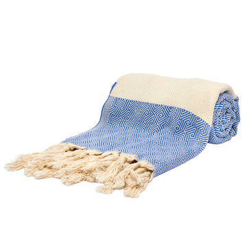 Blue and White Beach Towel