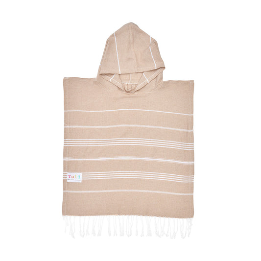 Beige Kids Beach Hooded Towel