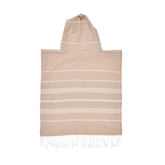 Beige Kids Beach Hooded Towel