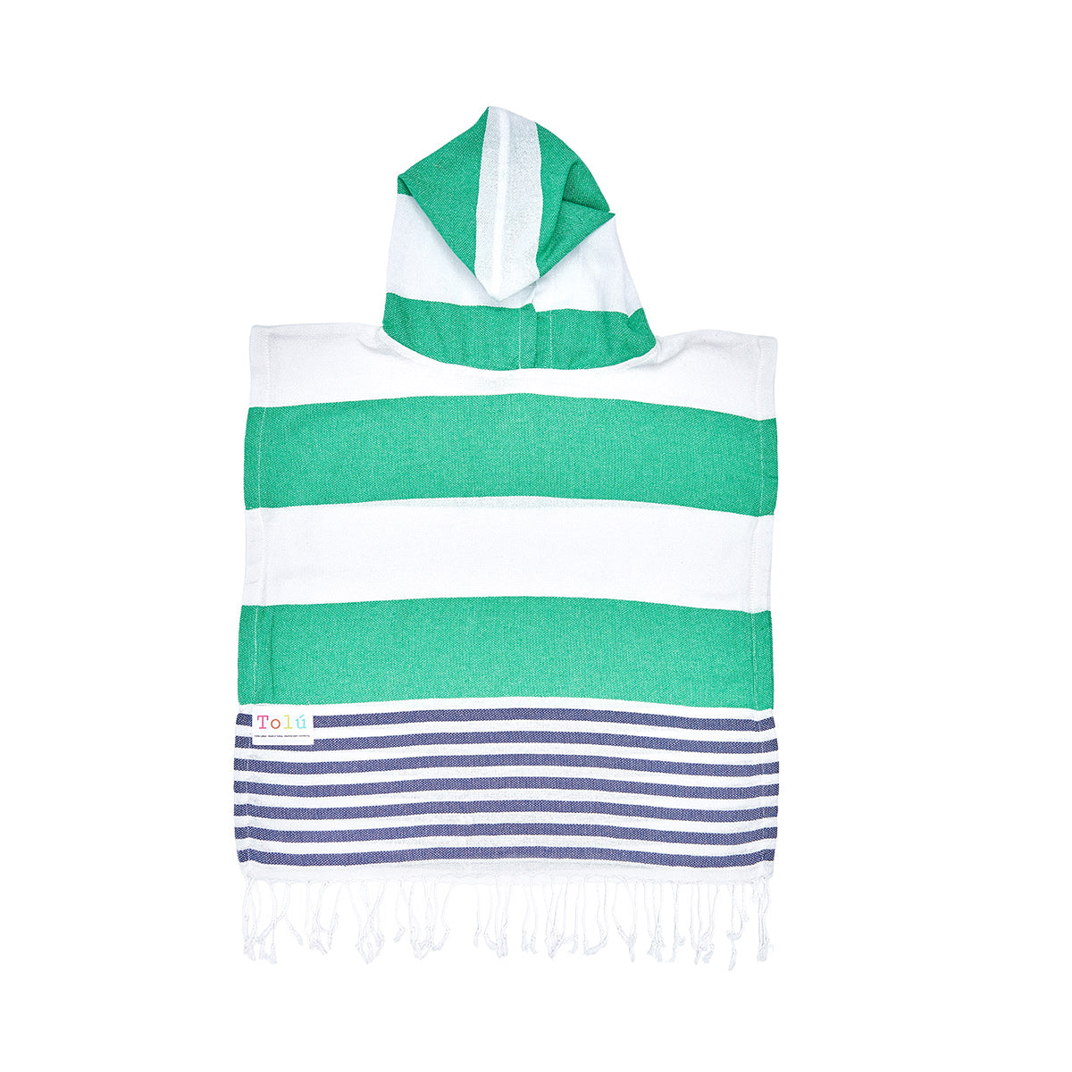 Green Kids Beach Hooded Towel