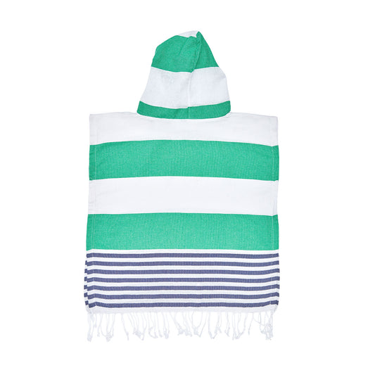 Green Kids Beach Hooded Towel