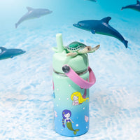 Insulated Water Bottle with Mermaids for Kids - 400 ml