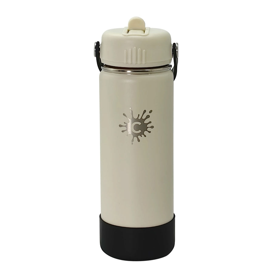 750ml Reusable White Water Bottle With Straw Lid and Single Wall