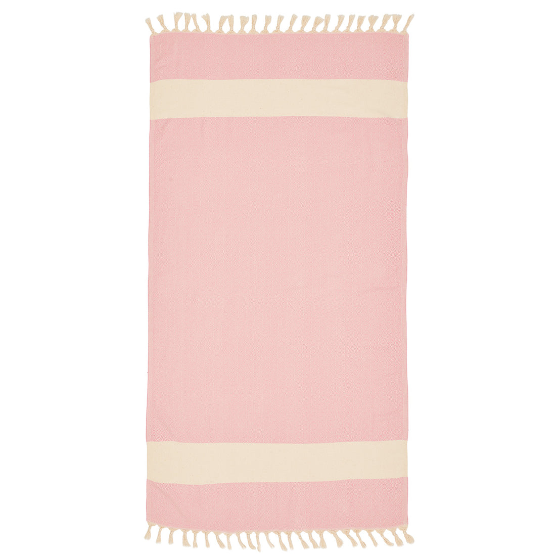 Pink and White Beach Towel