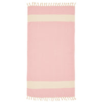 Pink and White Beach Towel