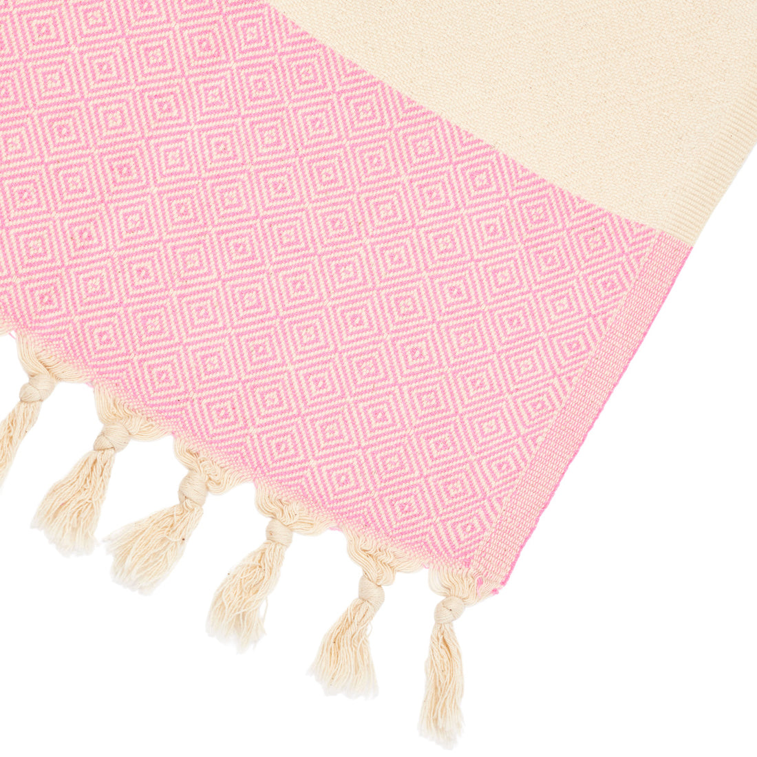 Pink and White Beach Towel