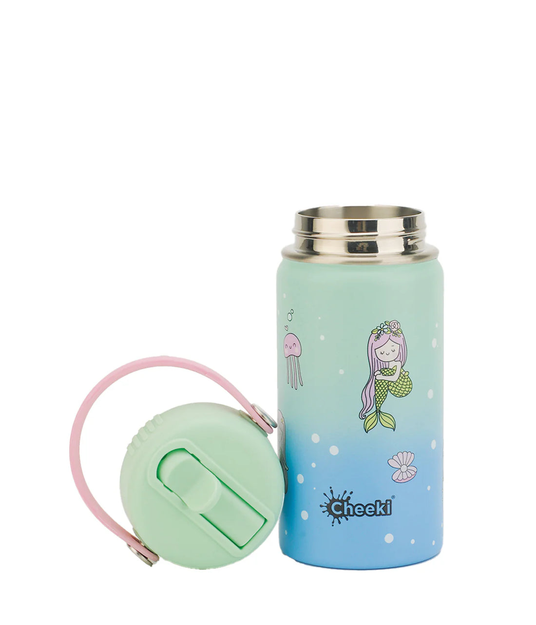 Insulated Water Bottle with Mermaids for Kids - 400 ml