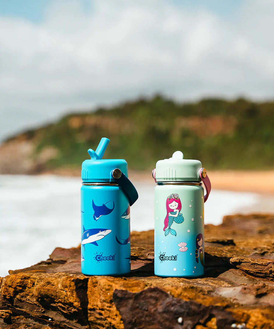 Insulated Water Bottle with Mermaids for Kids - 400 ml