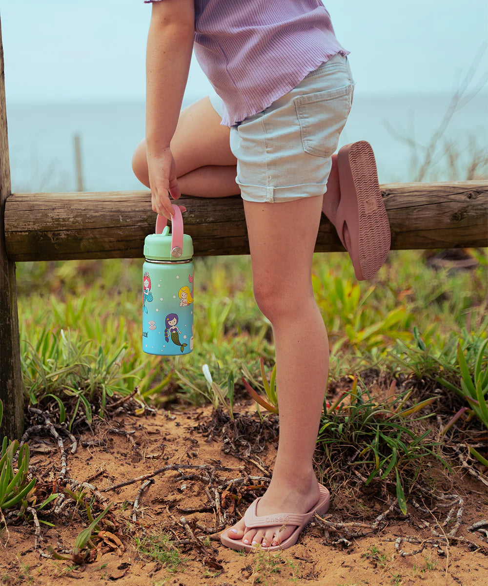 Insulated Water Bottle with Mermaids for Kids - 400 ml