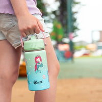 Insulated Water Bottle with Mermaids for Kids - 400 ml