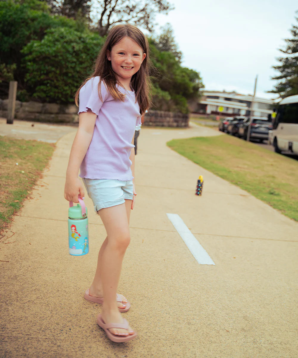 Insulated Water Bottle with Mermaids for Kids - 400 ml