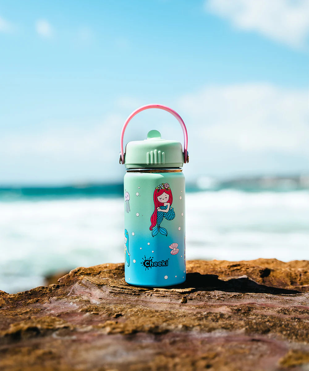 Insulated Water Bottle with Mermaids for Kids - 400 ml