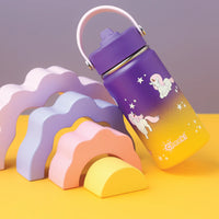 Insulated Water Bottle with Unicorns for Kids - 400 ml