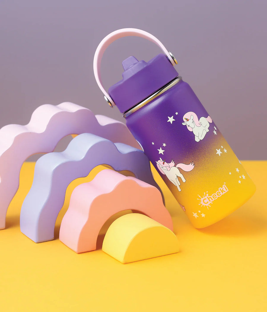 Insulated Water Bottle with Unicorns for Kids - 400 ml