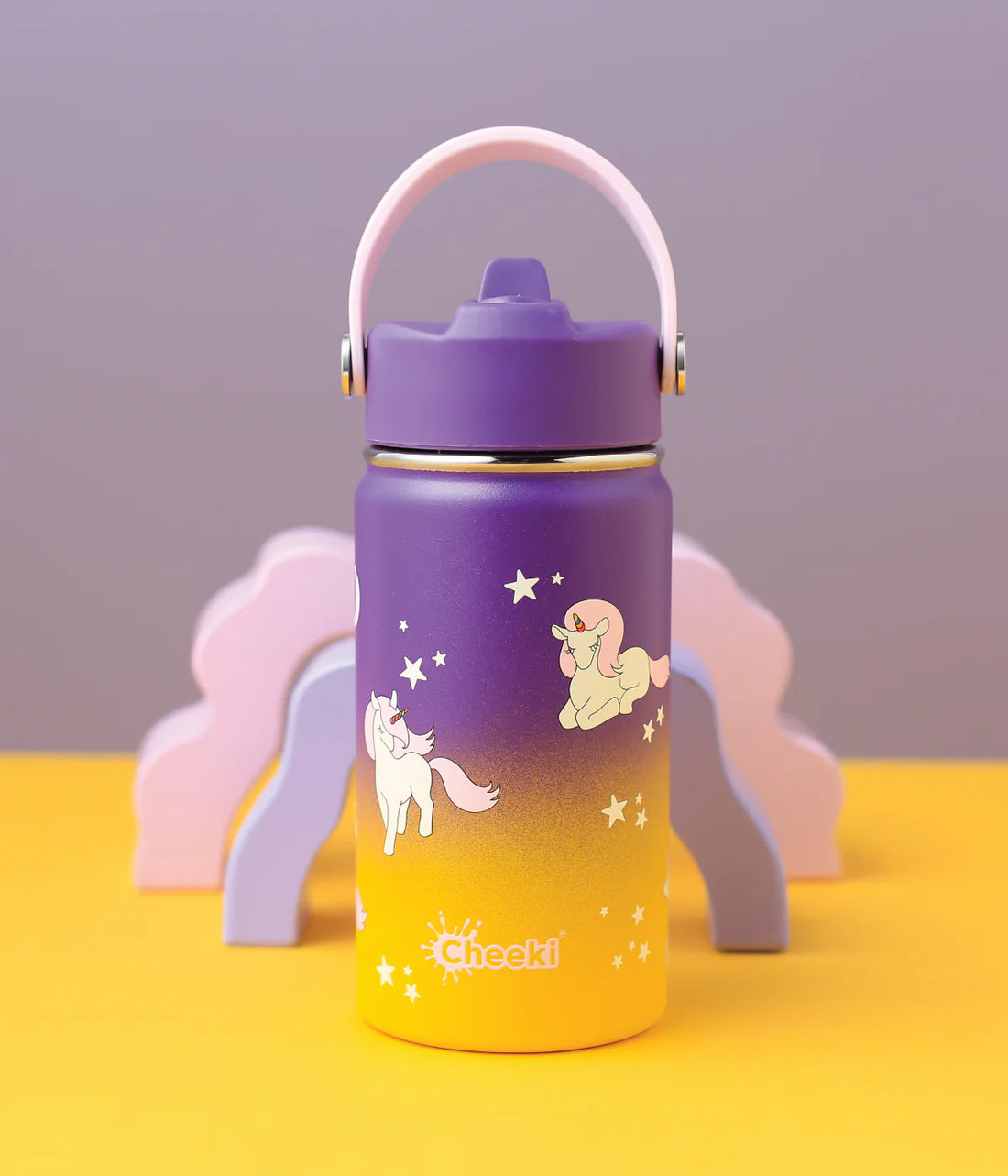 Insulated Water Bottle with Unicorns for Kids - 400 ml