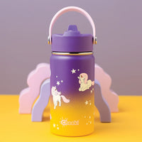 Insulated Water Bottle with Unicorns for Kids - 400 ml