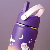 Insulated Water Bottle with Unicorns for Kids - 400 ml