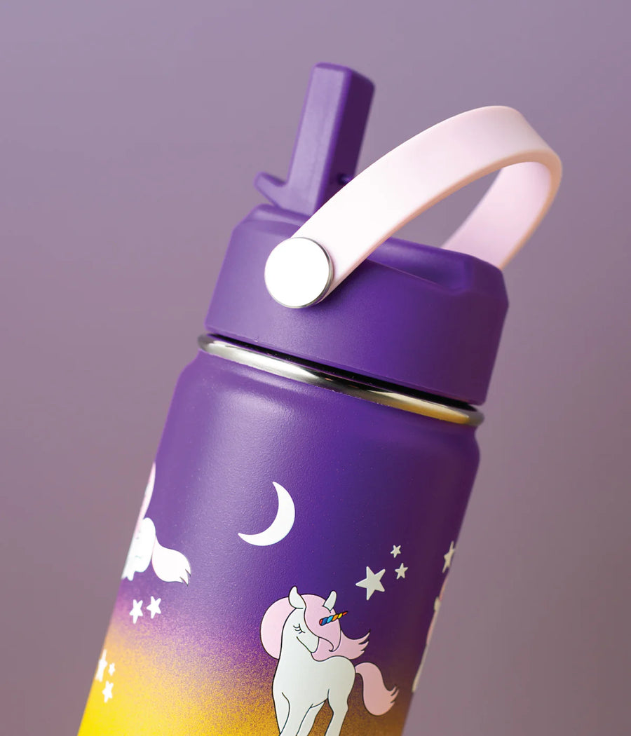 Insulated Water Bottle with Unicorns for Kids - 400 ml