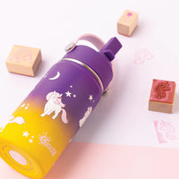 Insulated Water Bottle with Unicorns for Kids - 400 ml