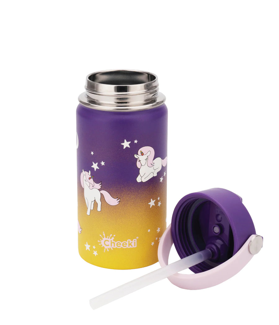 Insulated Water Bottle with Unicorns for Kids - 400 ml