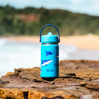 Insulated Water Bottle with Sharks for Kids - 400 ml