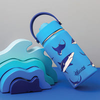 Insulated Water Bottle with Sharks for Kids - 400 ml