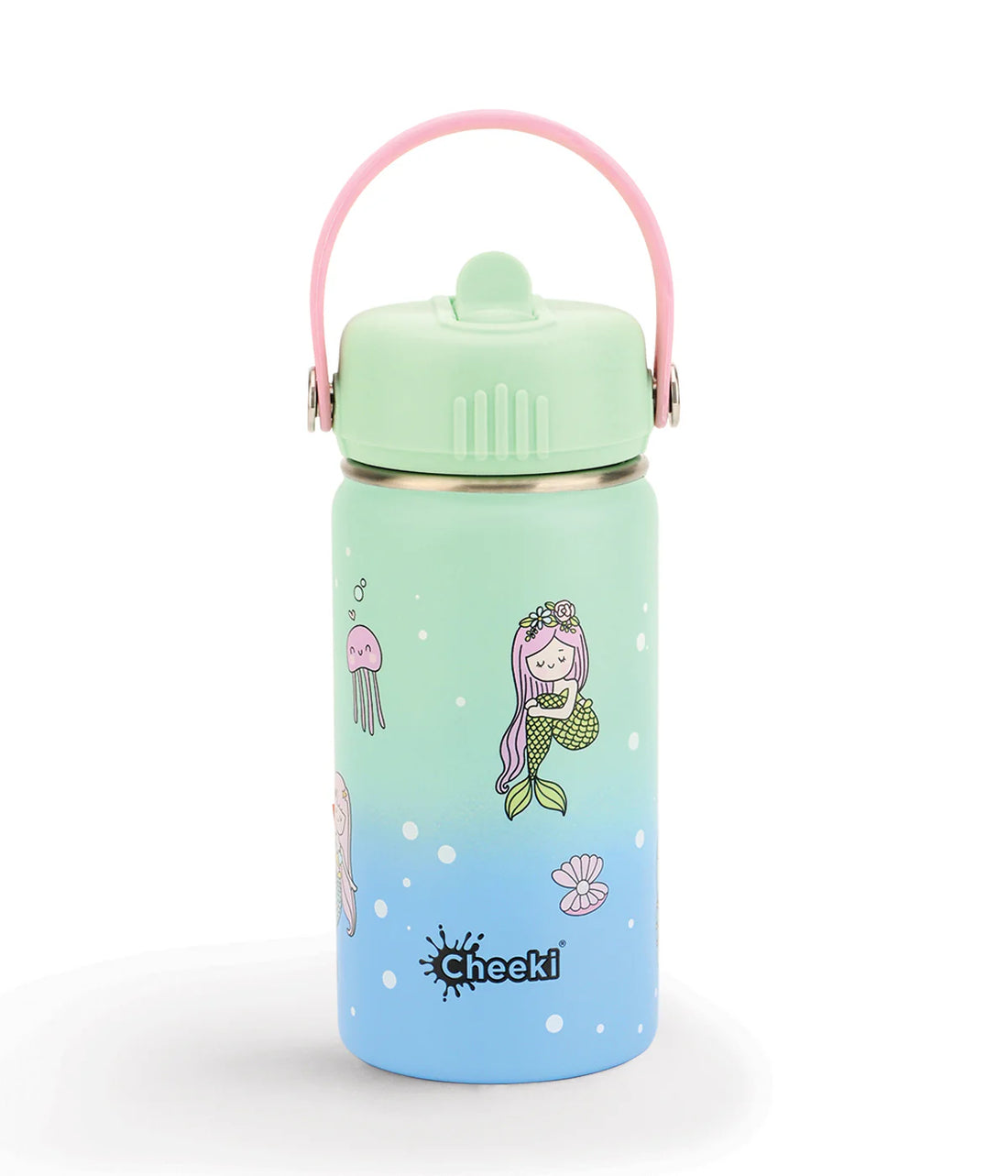 Insulated Water Bottle with Mermaids for Kids - 400 ml