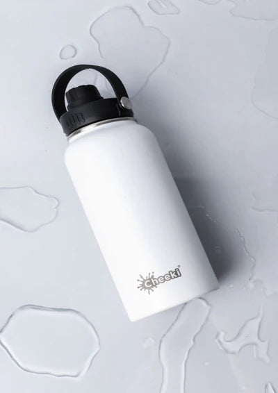 1L Insulated Big Reusable White Water Bottle