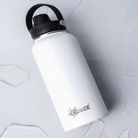 1L Insulated Big Reusable White Water Bottle