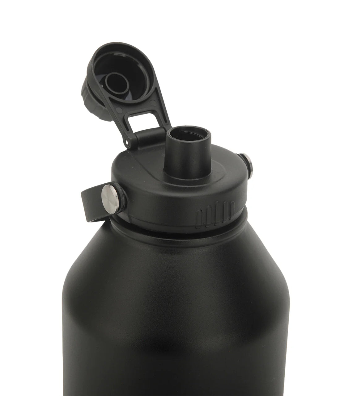 2L Insulated Big Reusable Black Water Bottle