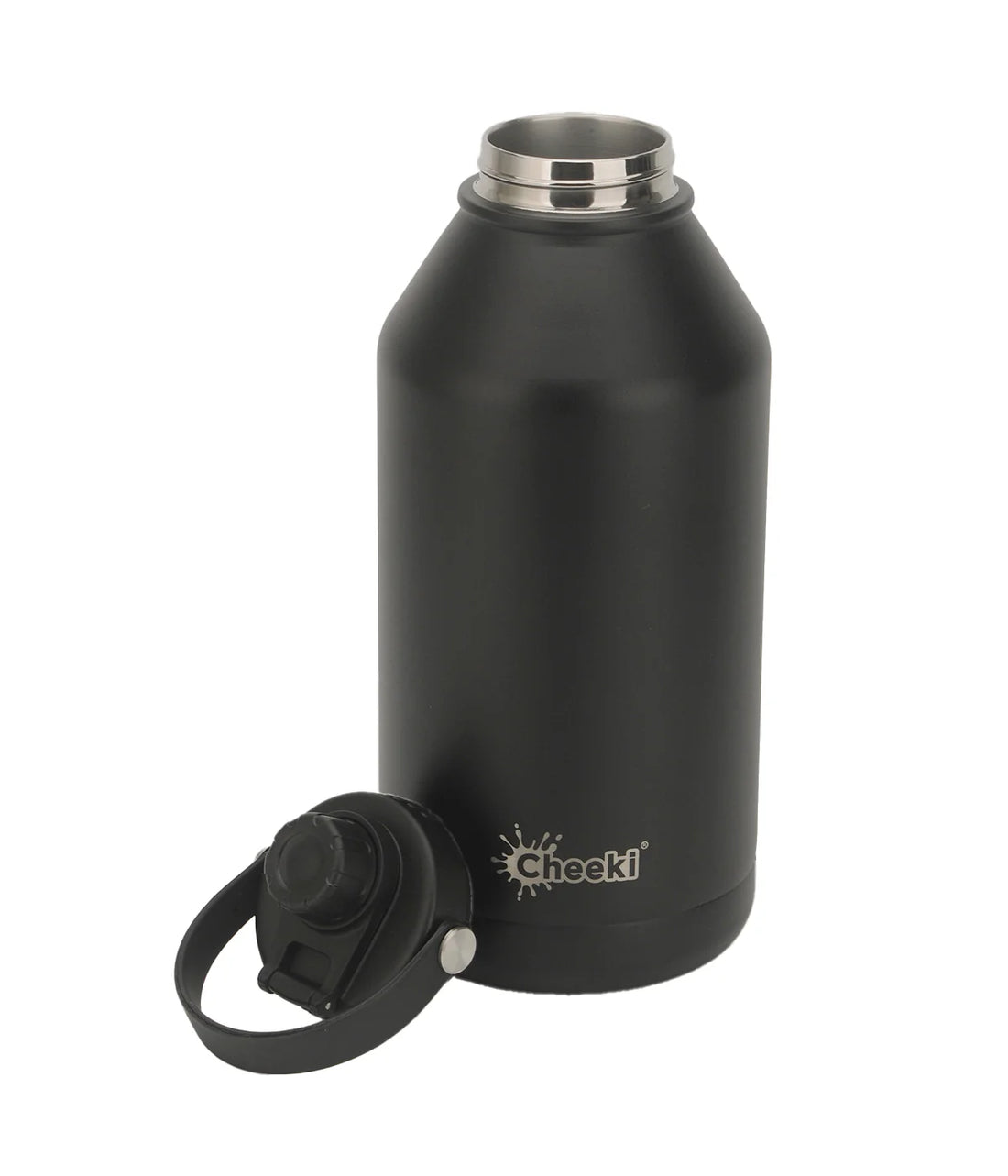 2L Insulated Big Reusable Black Water Bottle