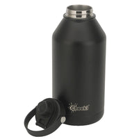 2L Insulated Big Reusable Black Water Bottle