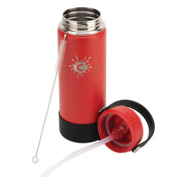 750ml Reusable Red Water Bottle With Straw Lid and Single Wall