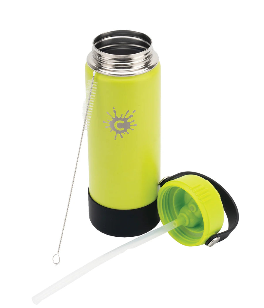 750ml Reusable Green Water Bottle With Straw Lid and Single Wall