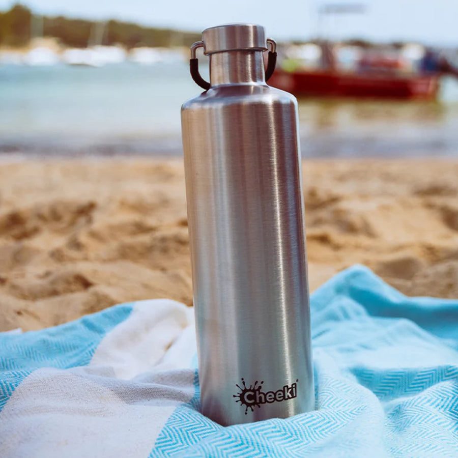 1L Stainless Steel Insulated Water Bottle - Silver Colour - Reusable & BPA Free